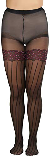 Image of ToBeInStyle Women's Faux Print Suspender Garter Sheers Pantyhose