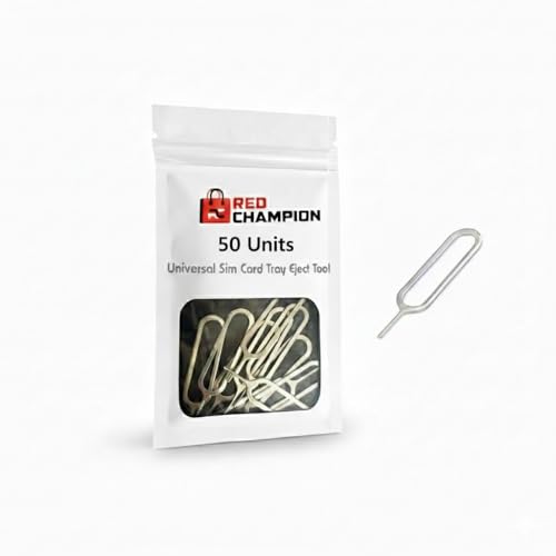 Image of SIM Card Ejector Pin Tool, Universal Metal SIM Tray Removal Needle Opener Compatible with All Smartphones, Lightweight, Portable, Durable (Unit 50)