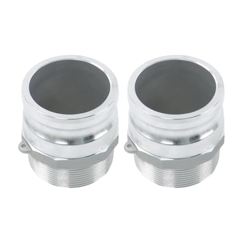 kimllier 2-Pack 3 Inch Aluminum Camlock Couplings, Type F Male NPT x Male Thread Includes 2 Sealing Rings - for Hose, Water, Fuel, Industrial Transfer