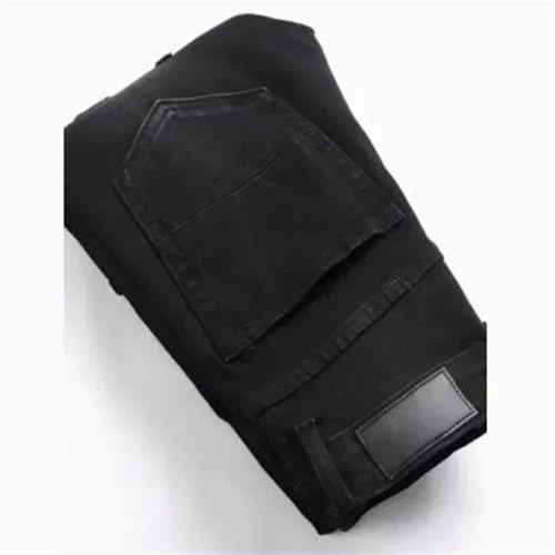 Men's High Waist Slim Fit Stretchy Denim Trousers Pants2