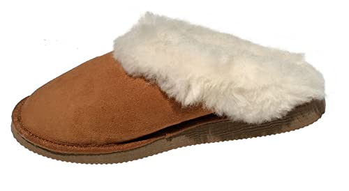 Mules femme camel en peau de mouton HDH : l'excellence du tannage naturel en 41