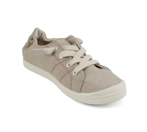 Image of Soda Flat Women Shoes Linen Canvas Slip On Sneakers Lace Up Style Loafers Zig-S