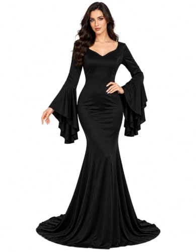 JPXH Women's Adult Plus Size Dress Long Black Halloween Dress Costume Party First Choice
