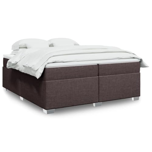 Juroupi Cama Box Spring con colchón somier Mueble Cama Estructura Cama Bed Frame Cama con colchon Tela marrón Oscuro 200x200 cm - 3285161