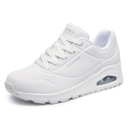 Skechers Women's Uno-Stand on Air Sneaker,White/White, 8 Wide