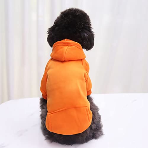 Dog Hoodie With Pocket Pet Warm Sweater For Winter Small Medium Dogs Puppy Coat Orange Xl #TOP2