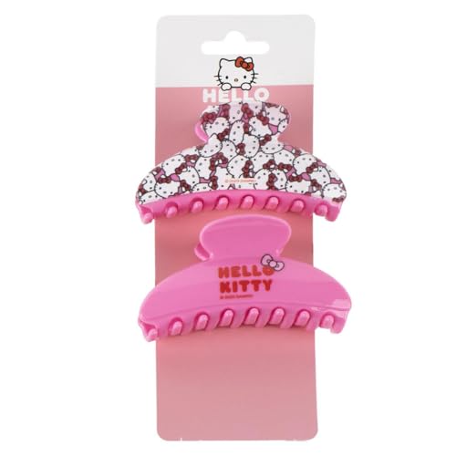 Pinze Capelli Disney Set 2 Pezzi 9 cm Mollette in ABS Resistenti Accessori Capelli Donna Bambina Fermagli Moda Tenuta Forte (Hello Kitty)