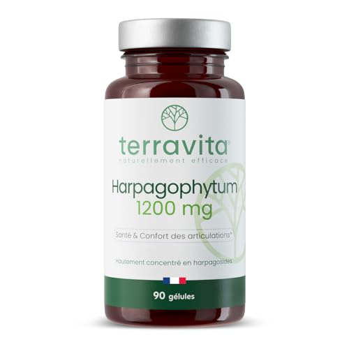 HARPAGOPHYTUM | Extrait 8:1 Ultra Concentré à 5% en Harpagosides | Douleurs Articulaires - Arthrose | Mobilité et Souplesse Renforcées | 90 Gélules de 400 mg | Made in France | Terravita