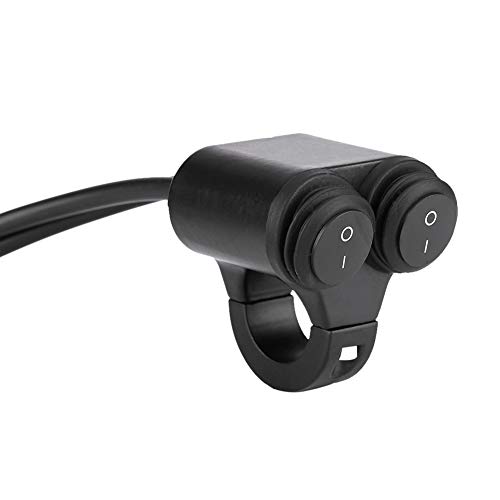 Interruttore manubrio moto, 22mm 4 tipi Universale manubrio moto faro luci fendinebbia Horn Pulsante interruttore doppio comando(B)