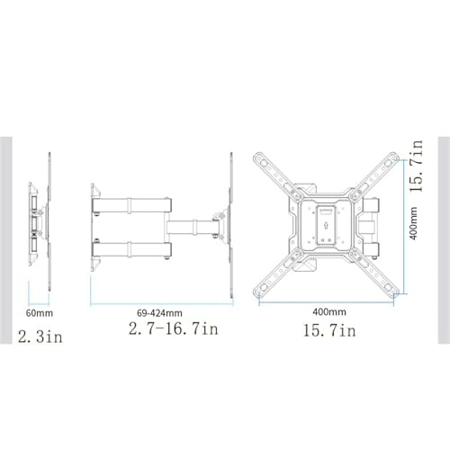 Support mural universel pour TV LCD bras télescopique orientable - 3