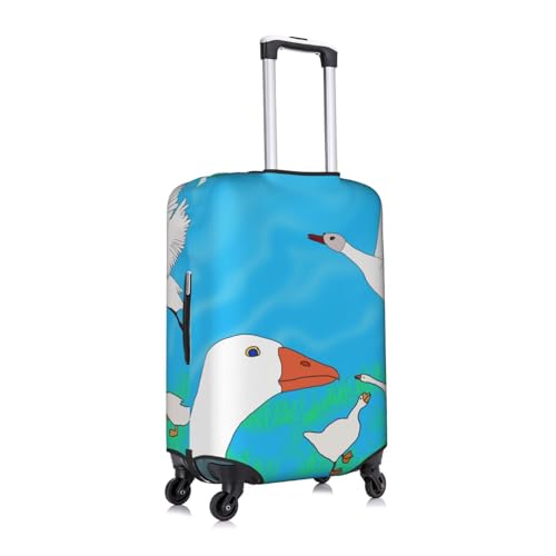 happy white goose Large Luggage Suitcase Cover.The cover does not include the suitcase itself3