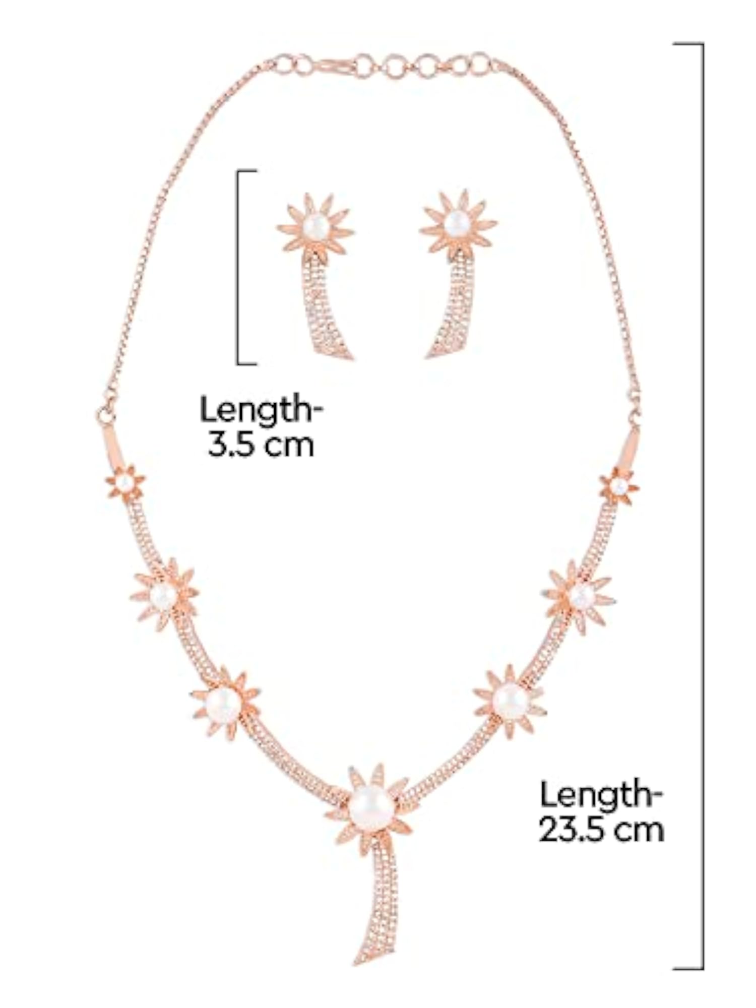 CZ Party Bling Necklace & Earring Set-ZPFK15278