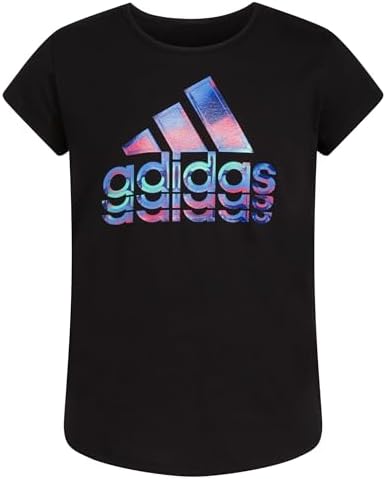 adidas Girls' Short Sleeve Scoop Neck Tee T-Shirt