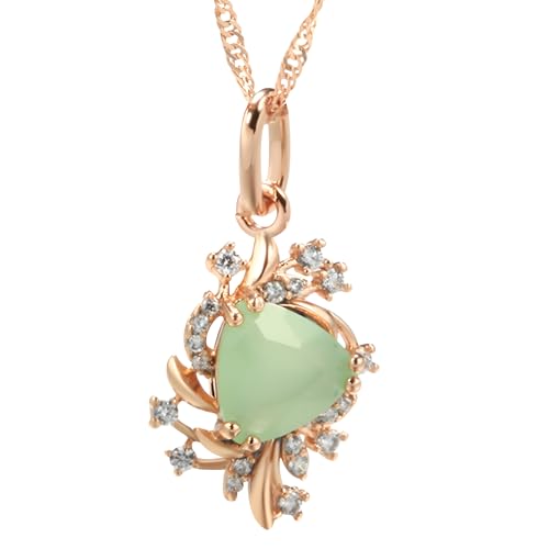 Collier fleur en cristal pour sublimer vos tenues d'été avec zircon naturel vert