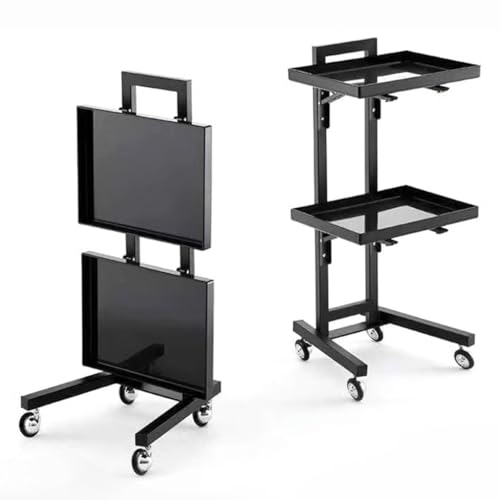 Carrito rodante de metal de 3 niveles con ruedas, soporte de almacenamiento para salón de belleza, cocina y organización del hogar