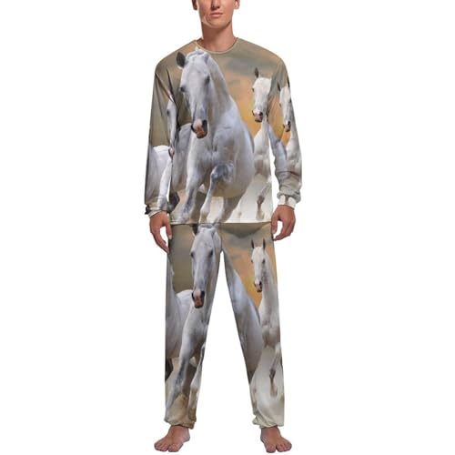 Pyjama homme manche longue cheval au galop pour des soirées cocooning confortables