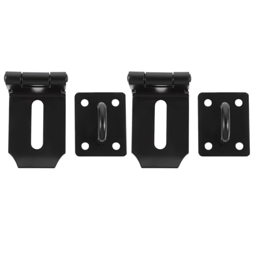 Alipis Cerradura de Pestillo de Ángulo Recto 5 Pulgadas 2 Piezas Acero Inoxidable Reforzado Negro Hebilla para Puerta de Madera Pestillo Seguro para Puertas y Gabinetes Accesorio