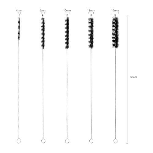 Vibronova Flaschenbürste Reinigungsbürste Schmal - 10 Stück 30cm Strohhalm Reinigungsbürsten Set für Kaffeevollautomat, Milchschläuche, Reagenzgläser und Schläuche