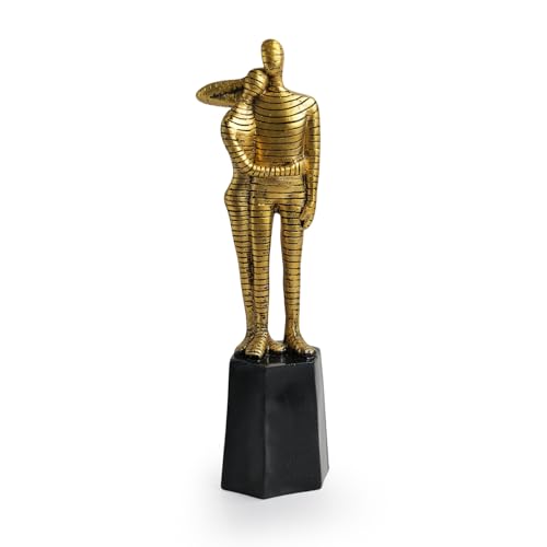 Image of ExclusiveLane 'Love Couple' Modern Decorative Couple Showpiece for Home Decor Decorative Items for Living Room Sculpture (Resin, Handcrafted, 32 cm) | Couple Miniature Showpiece |