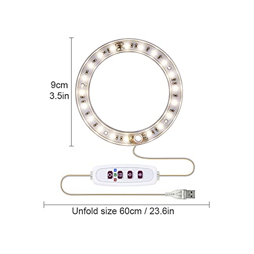 GEZICHTA LED Grow Lights, USB Angel Ring Lamp for Succulents, Height Adjustable(one Head), free size