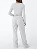 Trendy Queen Womens 2 Piece Matching Lounge Sweat Sets 2025 Early Fall Fashion Must Have Y2K Teen Workout Gym Clothes Wide Leg Pants Airport Travel Outfits Casual Sweatsuit Winter Essential Clothing #3