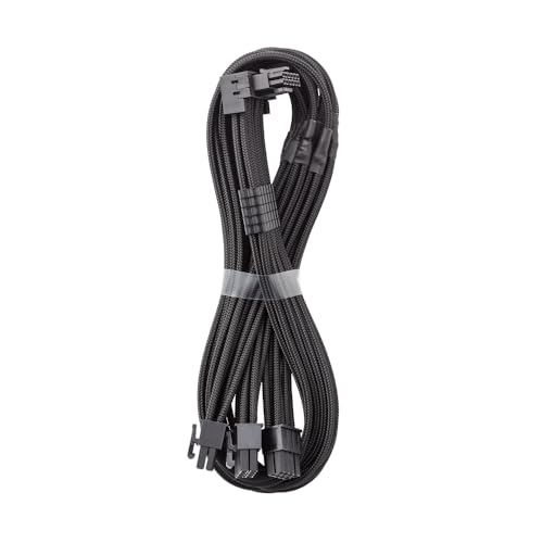 CableMod C-Series Pro ModMesh Sleeved 12VHPWR 90° StealthSense PCI-e Cable for Corsair - Variant A (Black, 16-pin to Triple 8-pin, 60cm)
