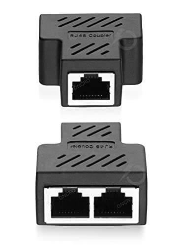 ONCRO® Pack of 2 LAN Rj45 Splitter 1 to 2, LAN Splitter Adapter, ethernet Splitter 1 to 2 Connector LAN Jointer, Network Joiner for Cat5, Cat5e, Cat6, Cat7 Cable (Note : use Both simultaneously)