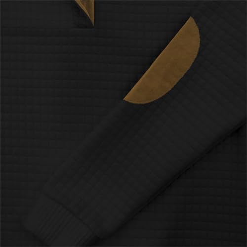 RTRDE Men's Casual Henley Sweatshirts, Long Sleeve Quarter Button Plaid Athletic Workout Pullover Sweatshirt, M-3XL3