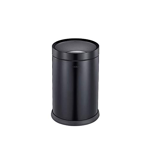 Poubelle à induction noire ronde 6L pour salon et cuisine