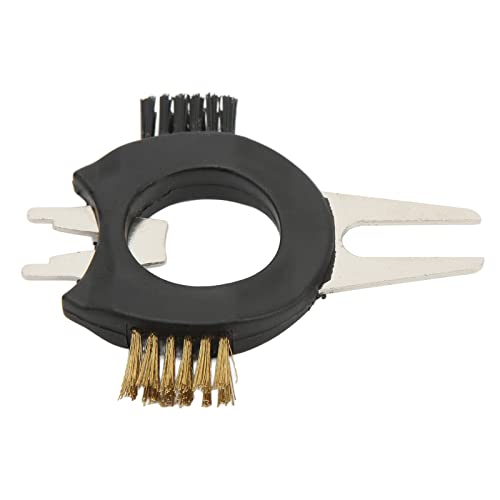 Golf Divot Tool Cepillo de Limpieza para Estrías de Palos con Horquilla de Metal 4