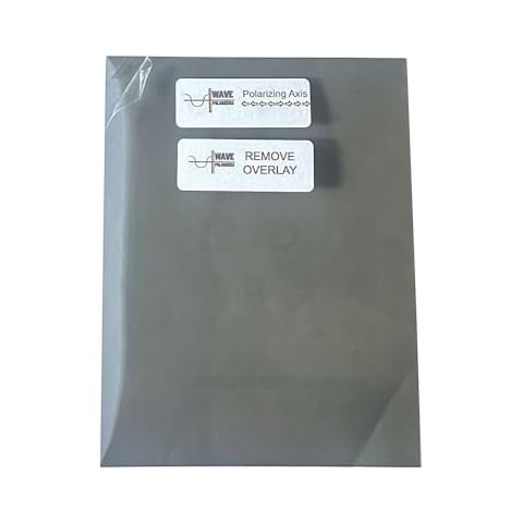 Wave Polarizer Linear Polarization Sheet Polarizer Educational Physics Polarized Filter Optical 10mil (.254mm) Thickness (Non-Adhesive Version)… (8" x 6") Cover