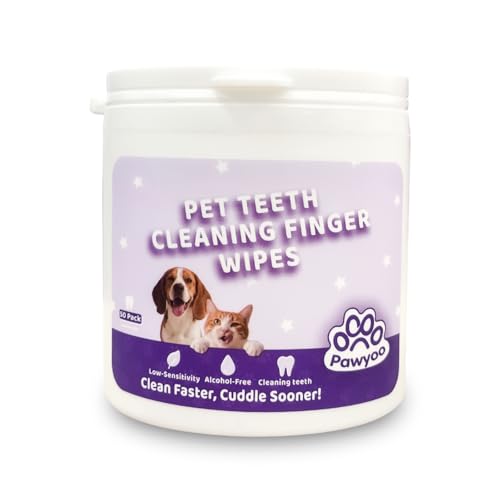 Cats Dogs Dental Care Finger Wipes - 50 PCS Tooth Brushing Kit Dental Wipes for Cats - Teeth Cleaning Finger Wipes for Dog & Cats - Reduces Dental Debris & Freshens Breath (CY_TeethWipes) - image 8