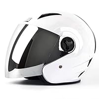 Casque Moto Ouvert 3/4 – Double Visière (Transparente + Teintée), Doublure Amovible, Certifié DOT/ECE, Taille 56-62 Cm