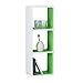 Relaxdays, 10021821_252, Scaffale Da Parete Con 3 Scomparti, Multicolore (Bianco/Verde), 20 x 31 x 89 cm