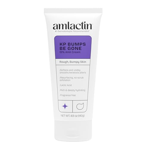 AmLactin KP Bumps Be Gone - Therapeutic Body Cream for Keratosis Pilaris - No-Scrub Exfoliator and Body Moisturizer for Dry Skin with 15% Lactic Acid AHA, 3 oz (Packaging May Vary)