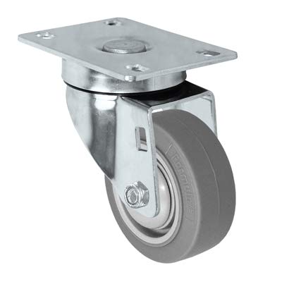 CasterHQ - 3" Stainless Steel Swivel Caster - Non-Marking Thermoplastic Rubber Wheel - 225 lbs Capacity