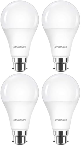 SYLVANIA GLS Frosted LED Light Bulbs, B22, 8W, 806 Lumens, Warm White 2700K - 4 Pack, 60 mm