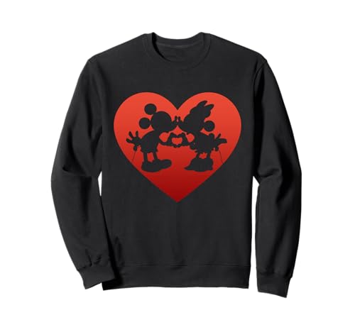 Sweatshirt Disney Mickey and Minnie Heart Kiss en coton pour couple