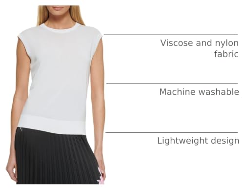 Image of DKNY Women's Sleeveless Lightweight Crew Neck Sweaters