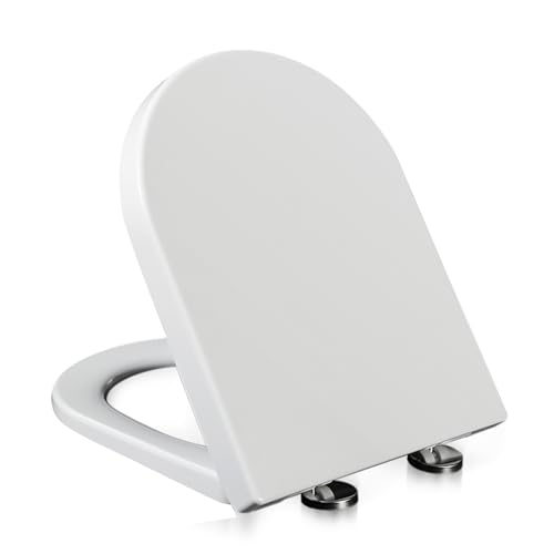 Beauenty Universal Toilet Seat U-Shape Thickened Toilet Seat Cover with Adjustable Quick-Release Hinges for Easy Installation and Cleaning Silent Slow Close Toilet Lid for Home Use (Style 3)