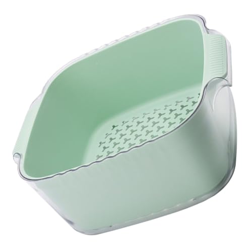 Abaodam 大容量プラスチック二重水切りバスケット 野菜果物洗浄用キッチンストレーナー 透明グリーン 素材収納容器 再利用可能