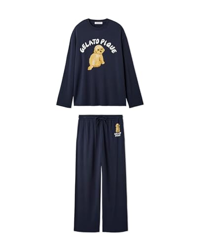 [ジェラート ピケ] Homme DOGワンポイントプリントロンT PHCT255946 メンズ NVY 【HOMME】 DOGワンポイントプリントロングパンツ PHCP255947 メンズ NVYの商品画像（Amazon）