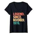 Photo Gallery donna legend since november 1978 44th birthday retro 44 years old maglietta con collo a v Photo Gallery donna legend since november 1978 44th birthday retro 44 years old maglietta con collo a v