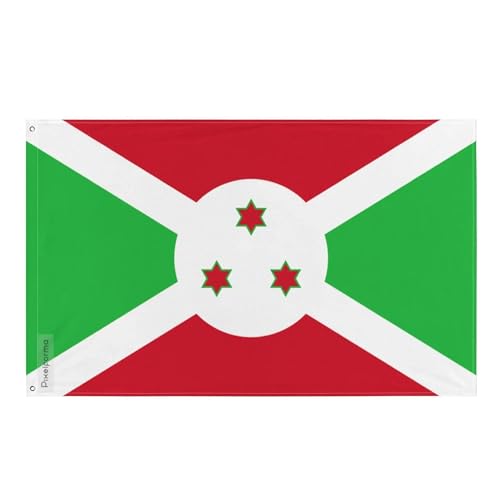Drapeau du Burundi Pixelforma en polyester résistant avec 4 œillets pour intérieur et extérieur