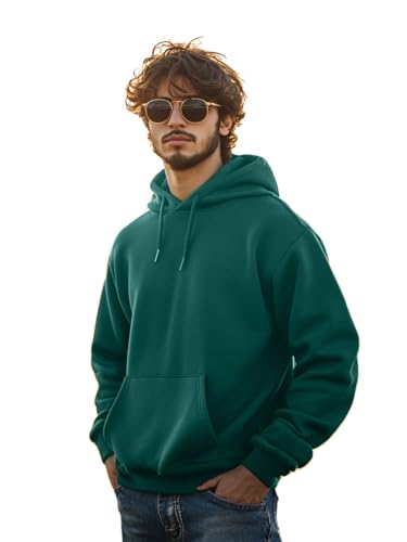 Image of Veirdo 280 GSM Cotton Fleece | Hooded Neck Full Sleeve | Regular Fit Sweatshirt | Solid Hoodie for Men | Sizes: S to 3XL