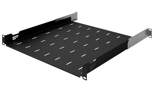 Stalflex Serveur Baie de Brassage 19 Pouces 1U 450mm - Acier Robuste - Racks pour Ordinateur et Serveur - Plateau Cantilever Universel Réglable Ventilé pour...
