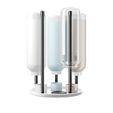 Flaschenhalter für SodaStream - Premium Abtropfhalter aus Keramik Abtropfständer mit Abtropfwanne für 5 SodaStream Crystal | Emil Flaschen Weiß