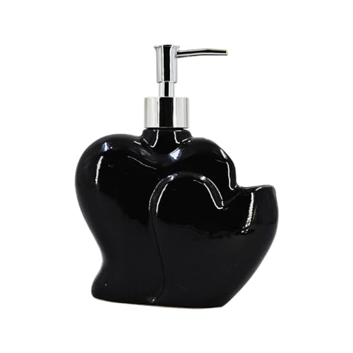 Image of SaSaSa Ceramic Soap Dispenser for Bathroom handwash, refillable Pump Bottle for Kitchen Hand wash Basin, Set of 1, Black (8028)