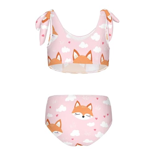 Plaaee Girls' 2 Piece Swimsuits Clouds Fox Cute Bikini Set Bathing Suit 11-12T Multicoloured2
