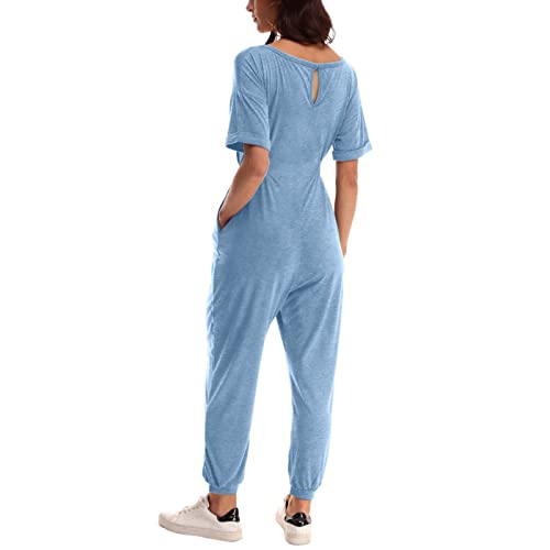 Combinaison légère demi-manches style décontracté chic pour l'été